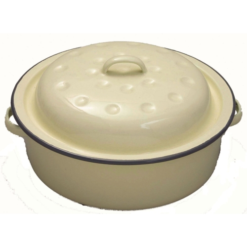 Falcon Enamel Cream Round Roaster (H 11cm / 4.5" x Dia 22.5cm / 9